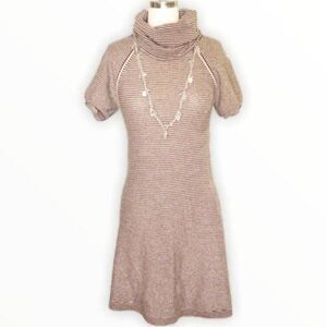 BCBGMaxAzria Brown Cashmere Cowl Neck Sweater Dress XS